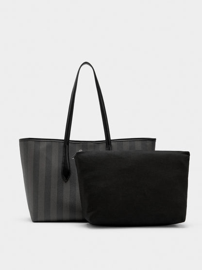 Shopper Bag With Stripes With Removable Bag