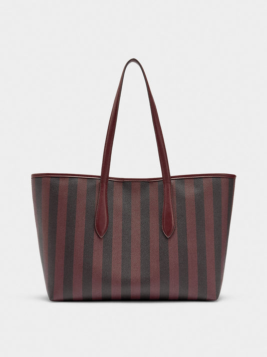 Shopper Bag With Stripes With Removable Bag