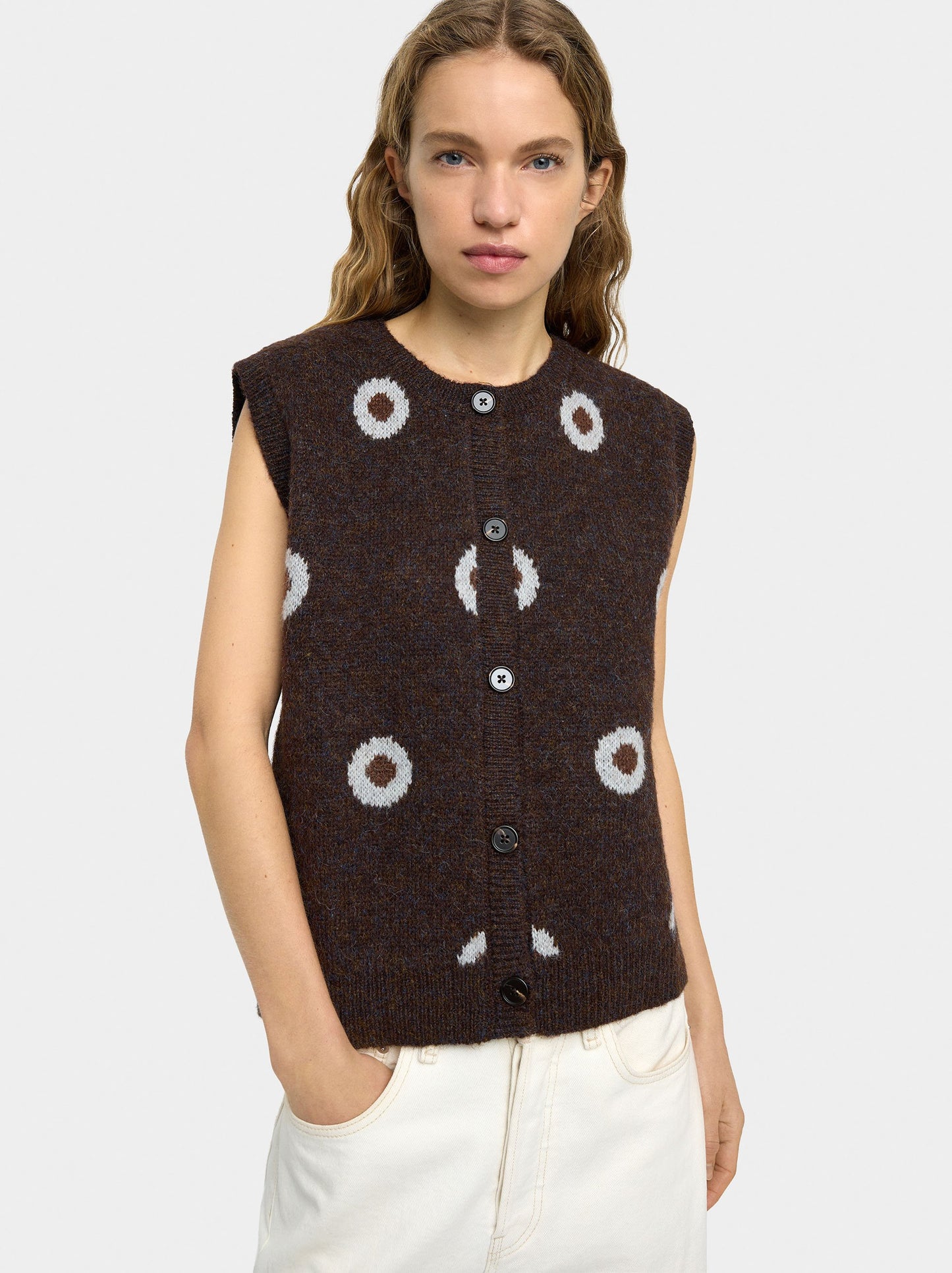 Jacquard Polka Dots Vest