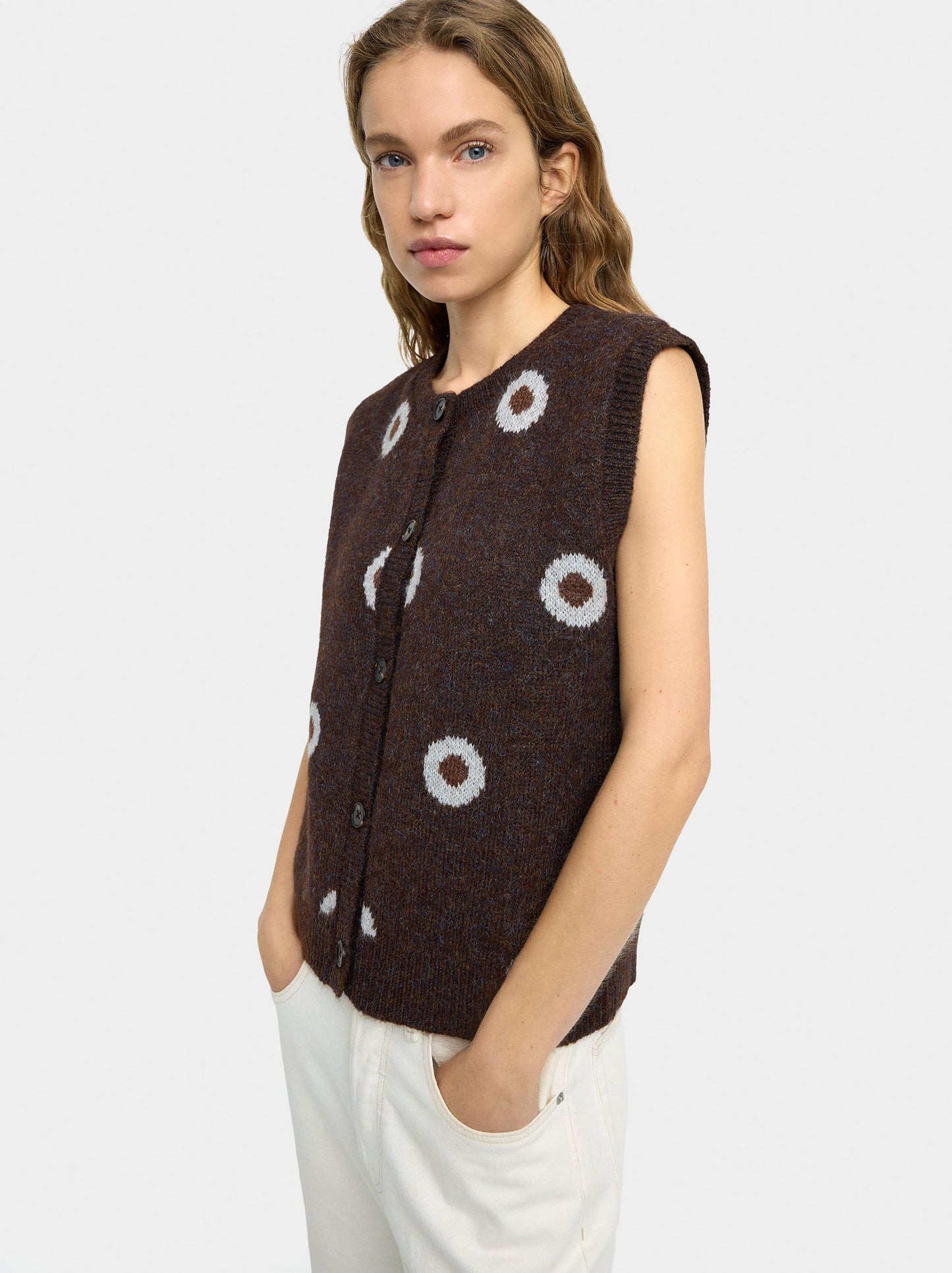 Jacquard Polka Dots Vest