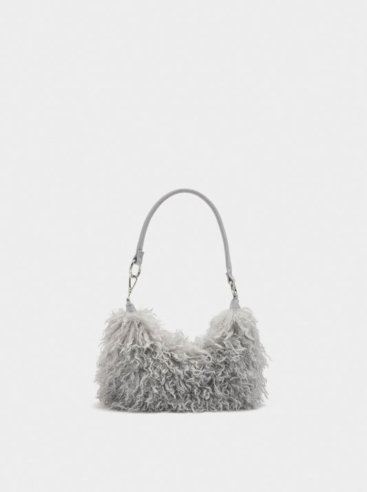 Shoulder Bag With Fur Effect