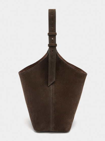Suede Bucket Bag With Inner Pouch