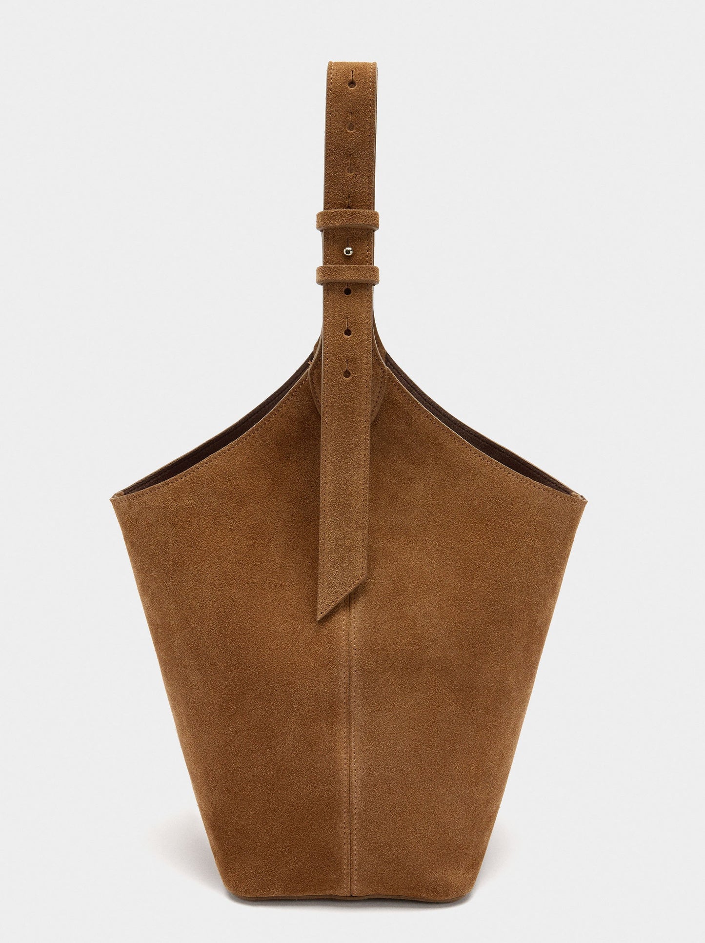 Suede Bucket Bag With Inner Pouch