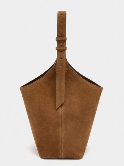 Suede Bucket Bag With Inner Pouch