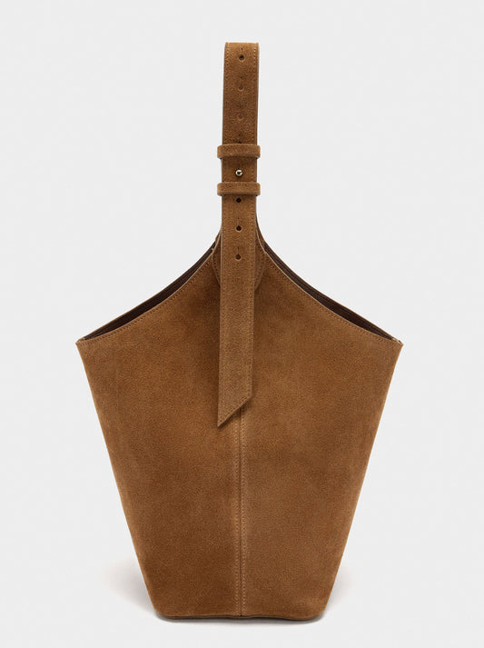 Suede Bucket Bag With Inner Pouch