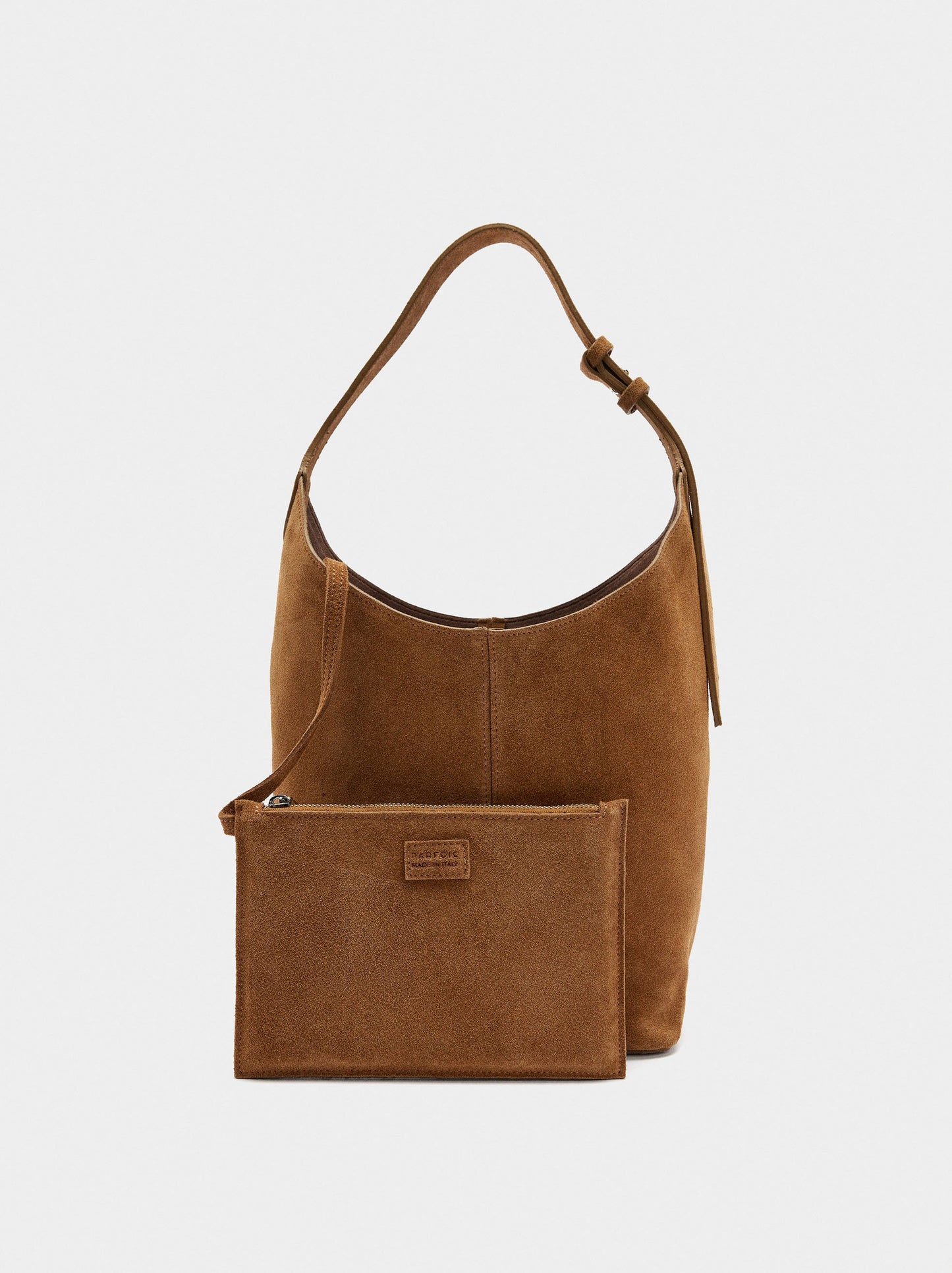 Suede Bucket Bag With Inner Pouch