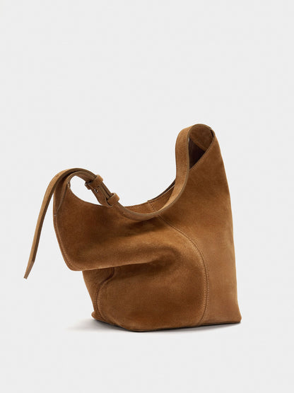 Suede Bucket Bag With Inner Pouch