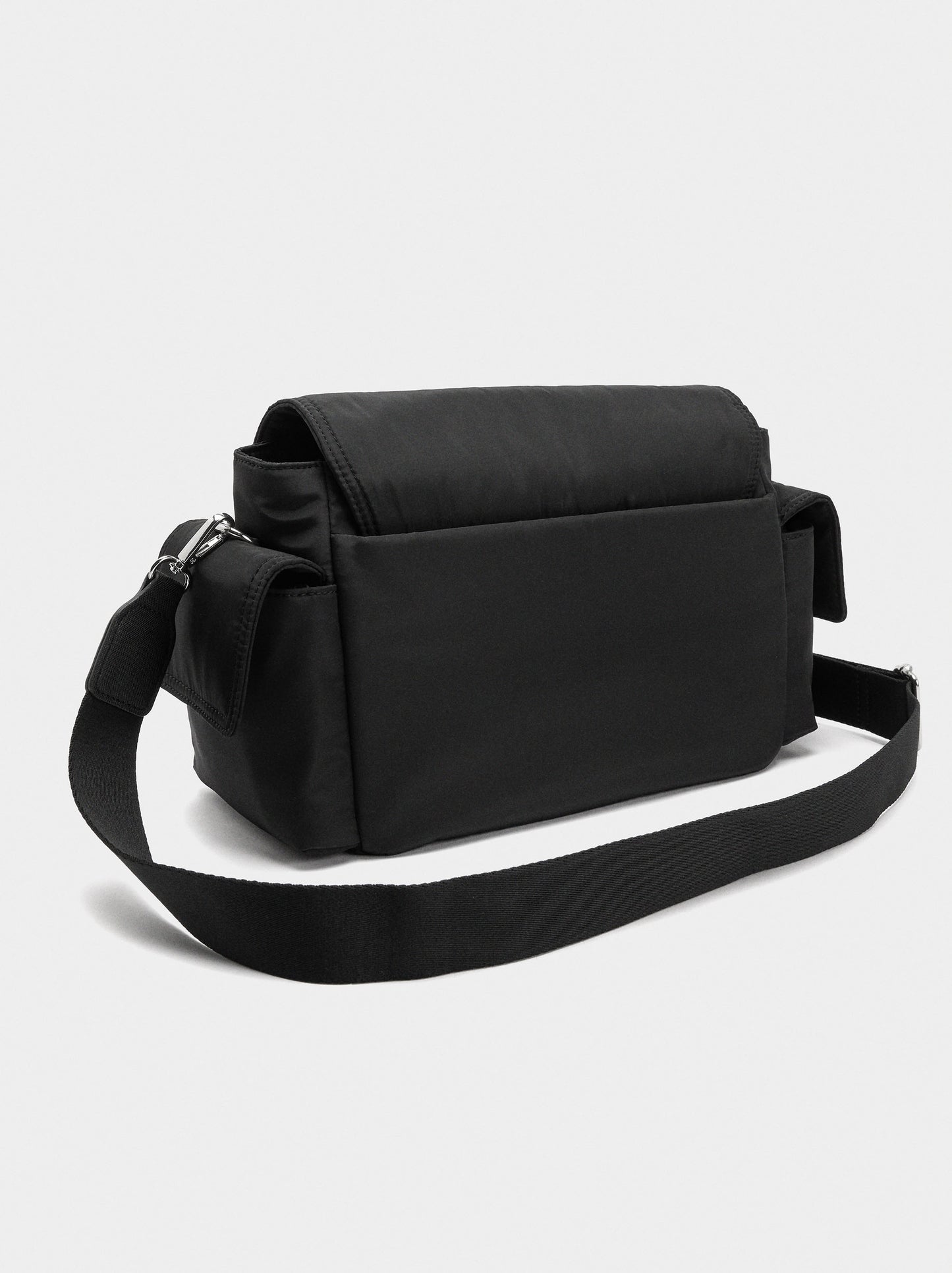 Nylon Crossbody Bag With Flap