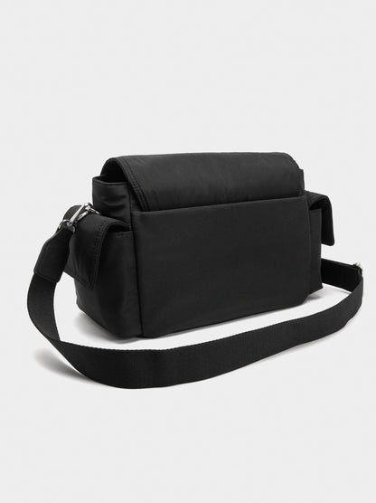 Nylon Crossbody Bag With Flap