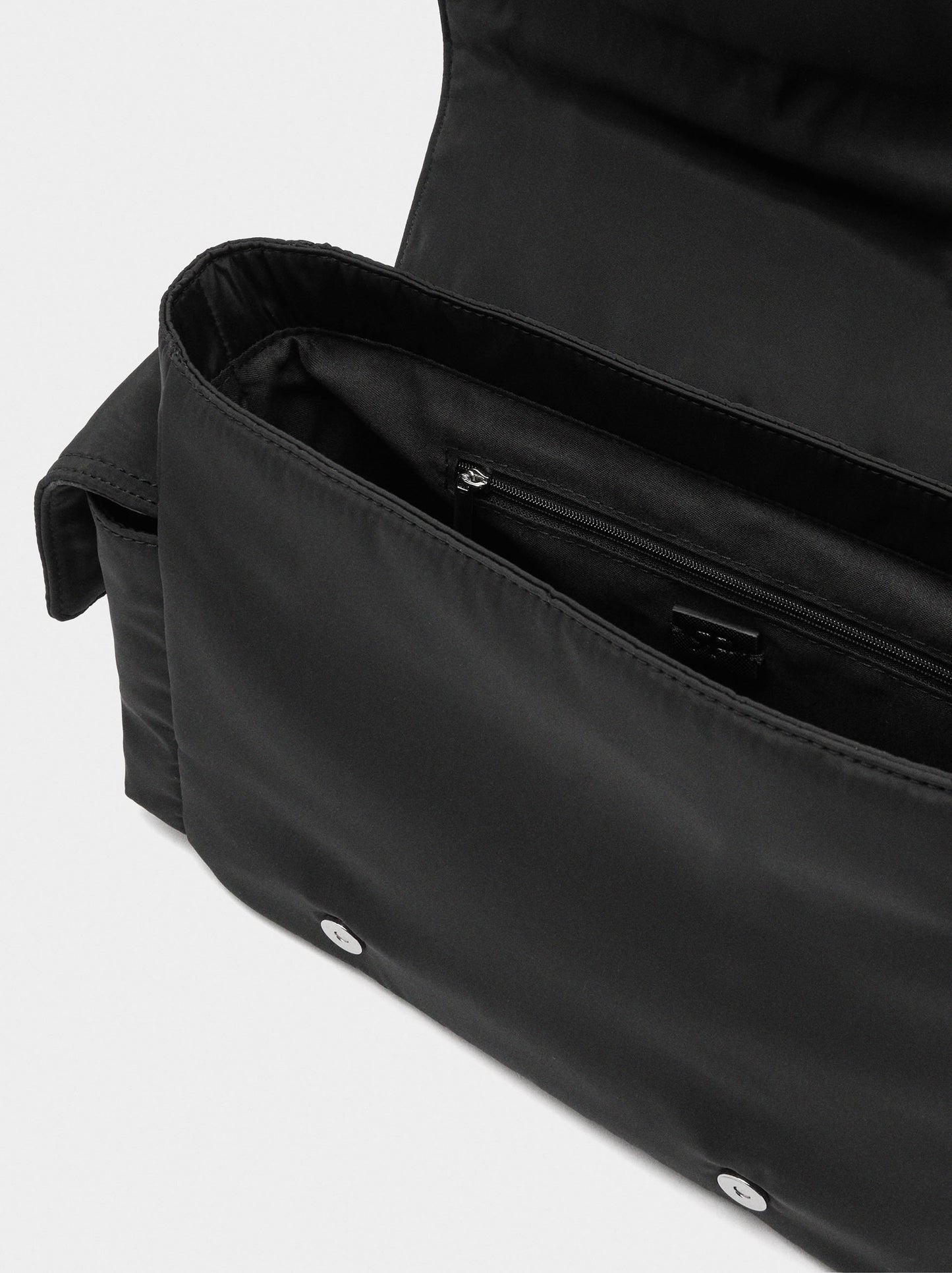 Nylon Crossbody Bag With Flap