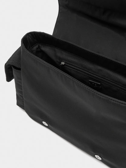 Nylon Crossbody Bag With Flap