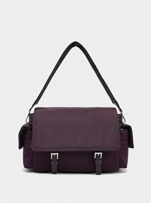 Nylon Crossbody Bag With Flap