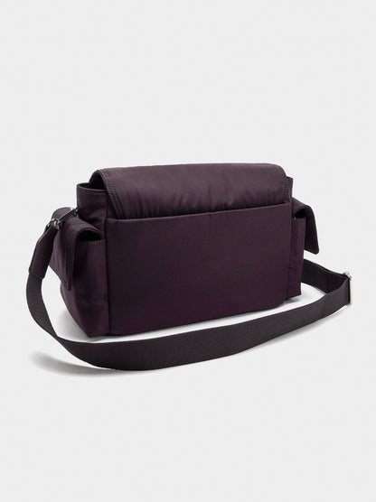 Nylon Crossbody Bag With Flap