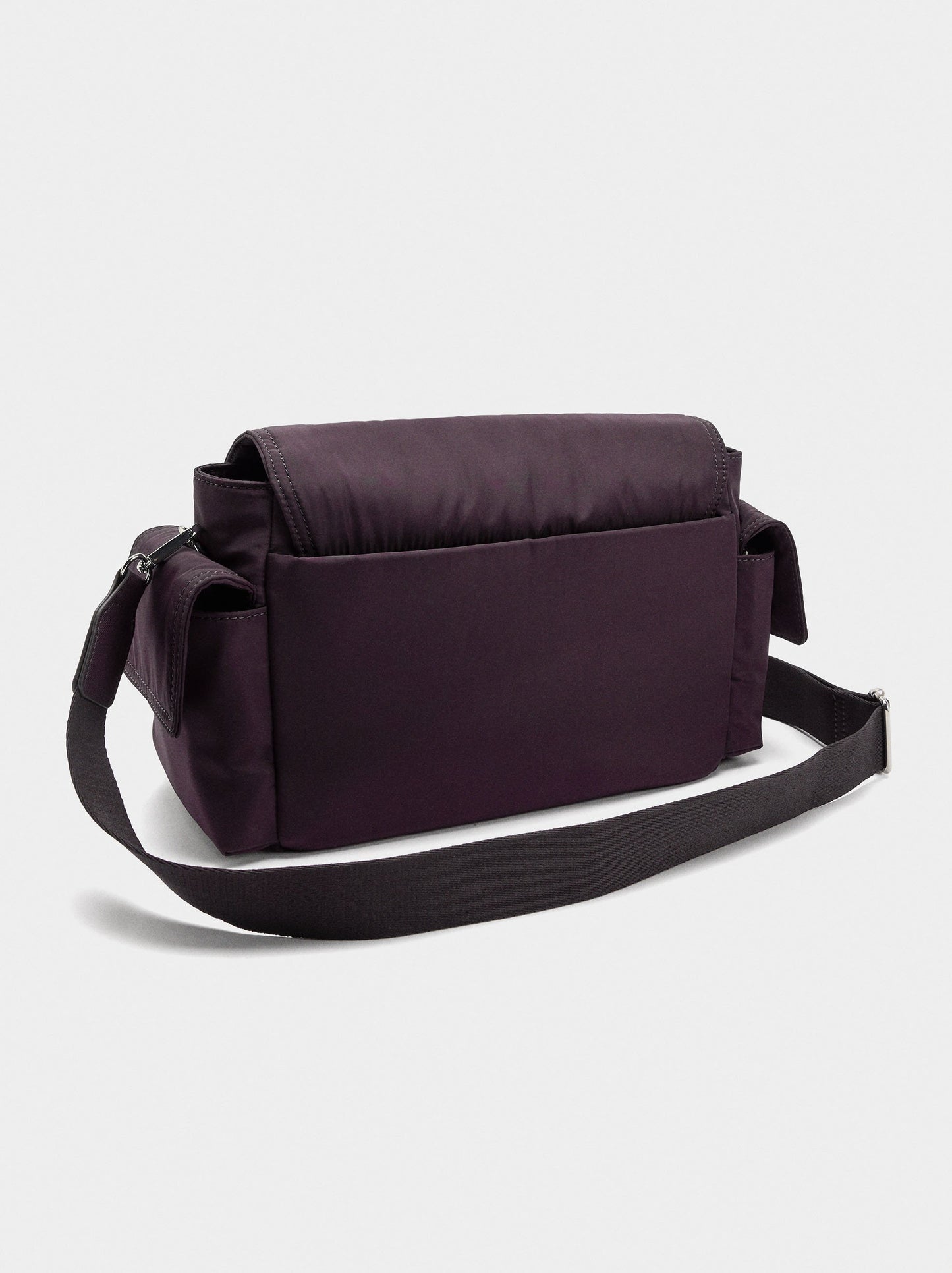 Nylon Crossbody Bag With Flap