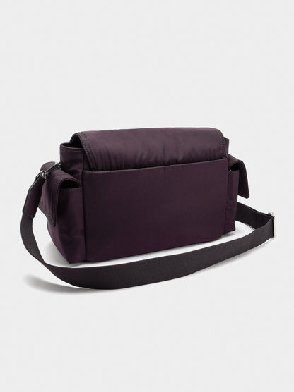 Nylon Crossbody Bag With Flap