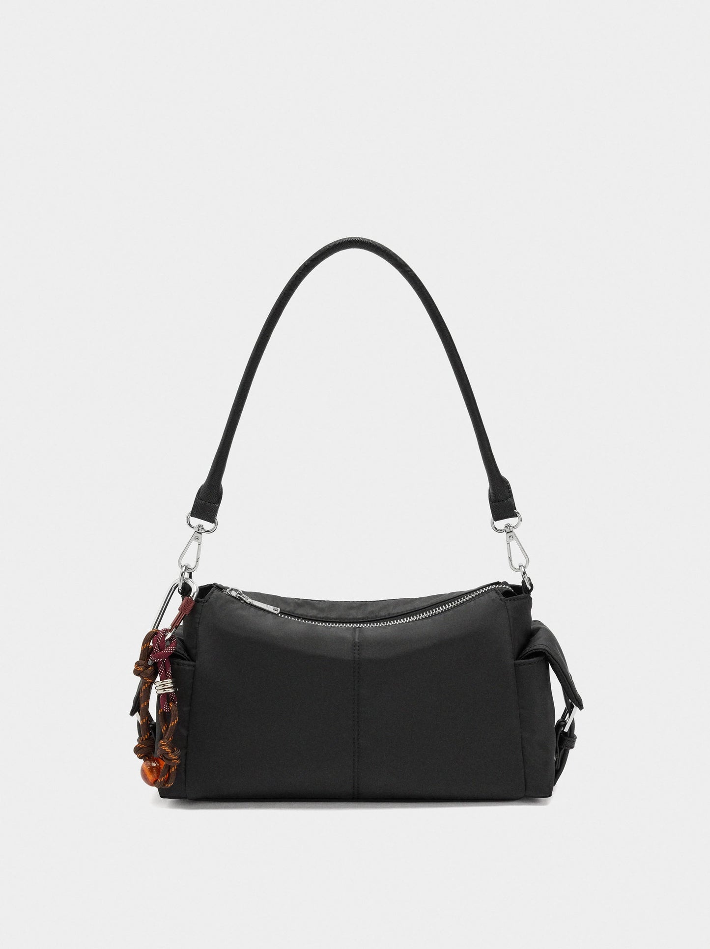 Nylon Crossbody Bag With Pendant