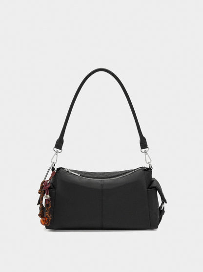 Nylon Crossbody Bag With Pendant