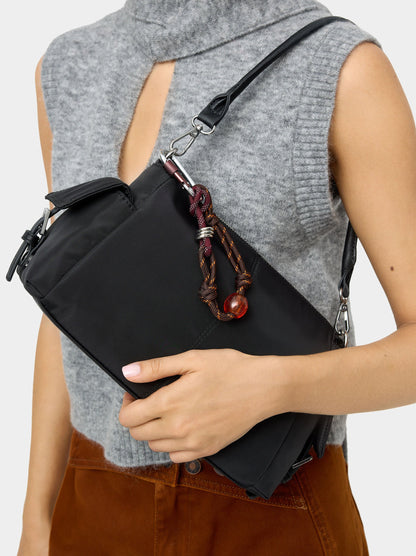 Nylon Crossbody Bag With Pendant