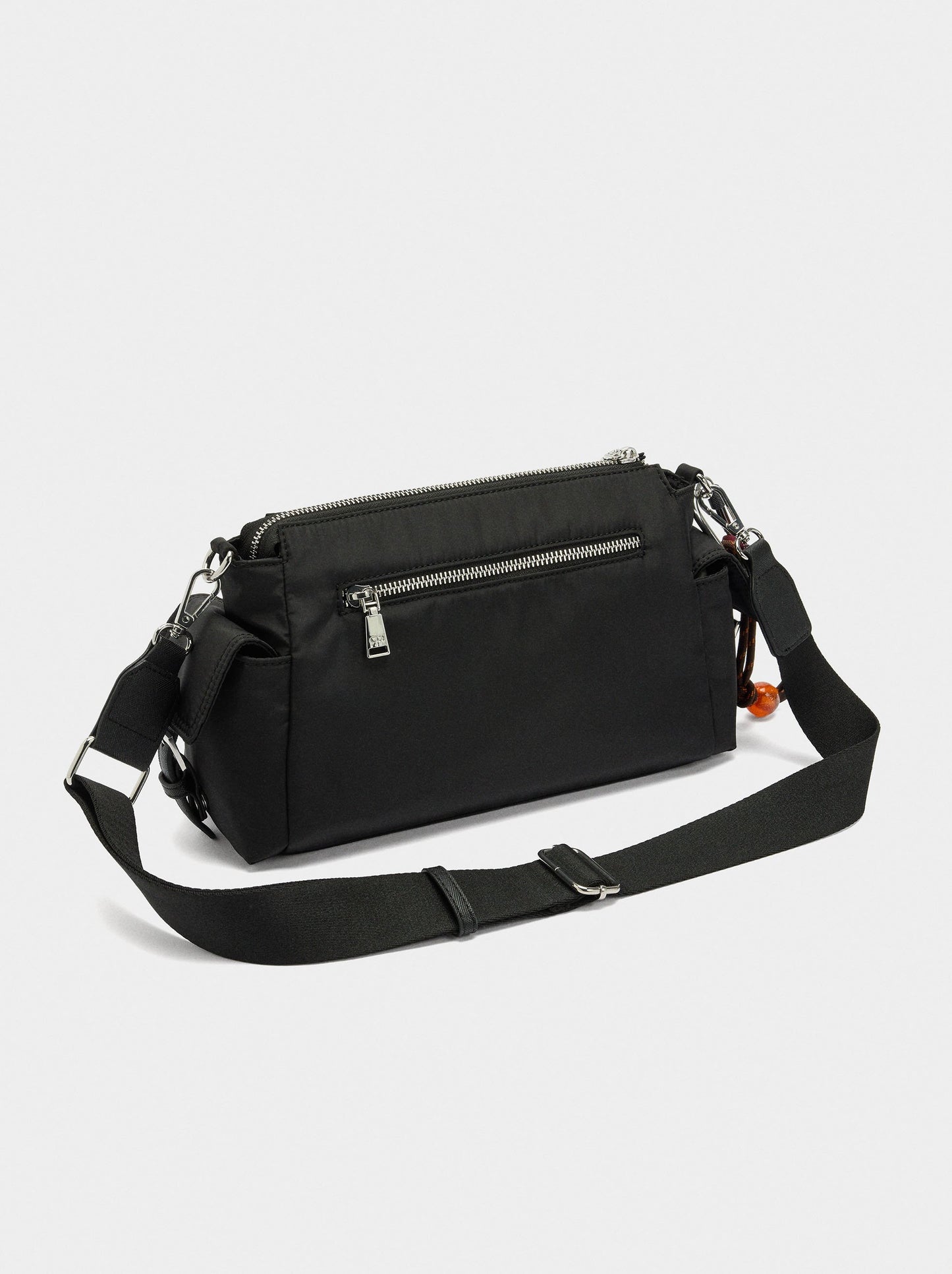 Nylon Crossbody Bag With Pendant
