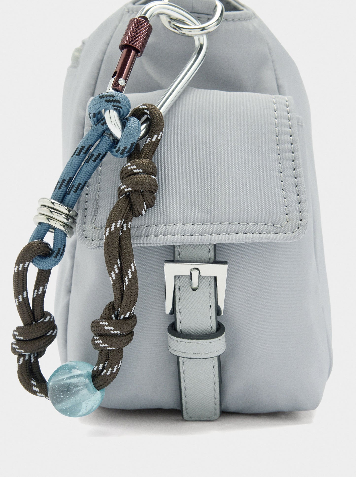 Nylon Crossbody Bag With Pendant