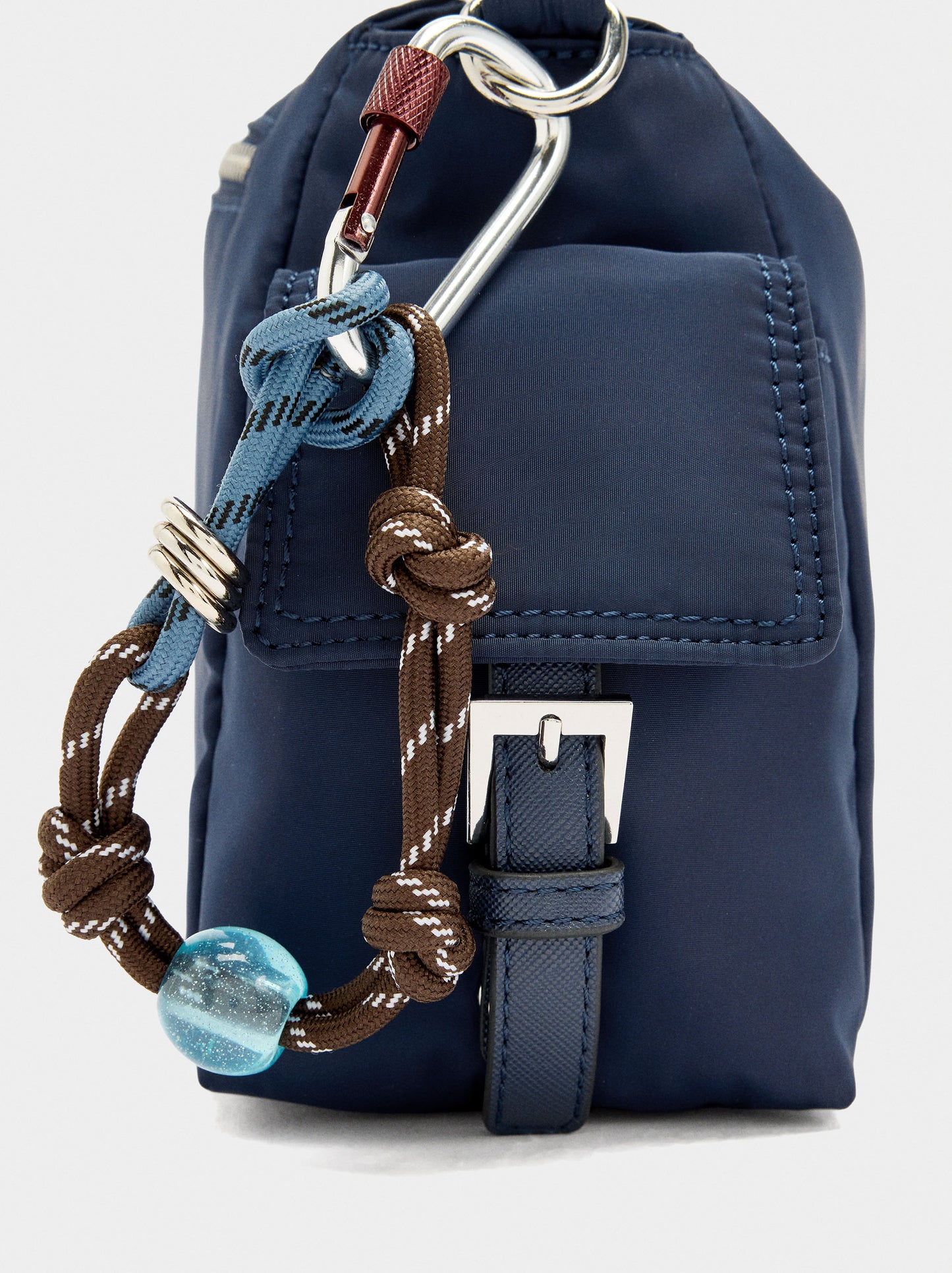 Nylon Crossbody Bag With Pendant