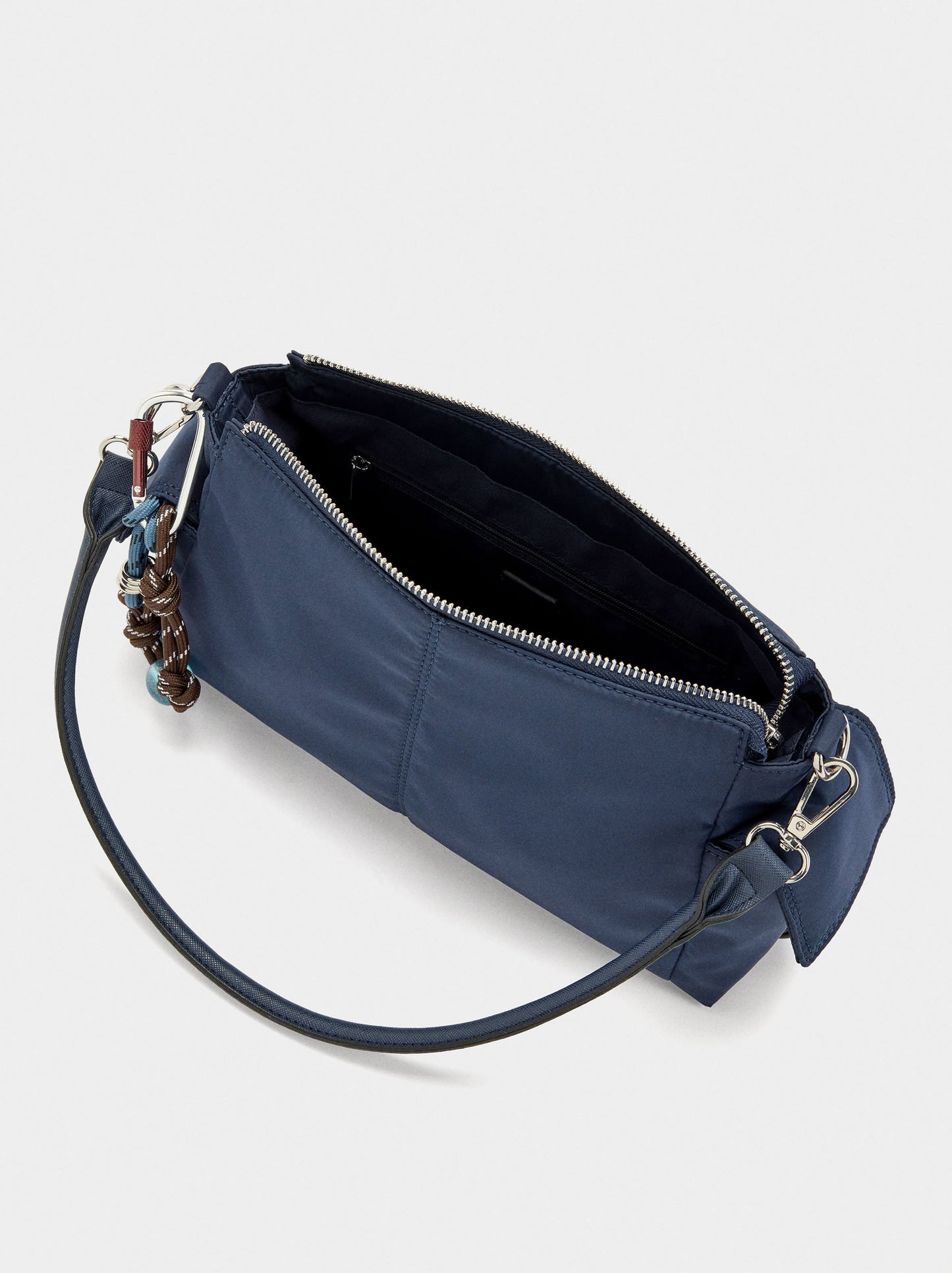 Nylon Crossbody Bag With Pendant