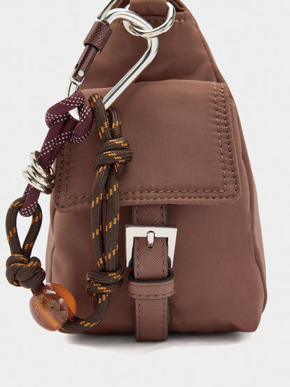 Nylon Crossbody Bag With Pendant