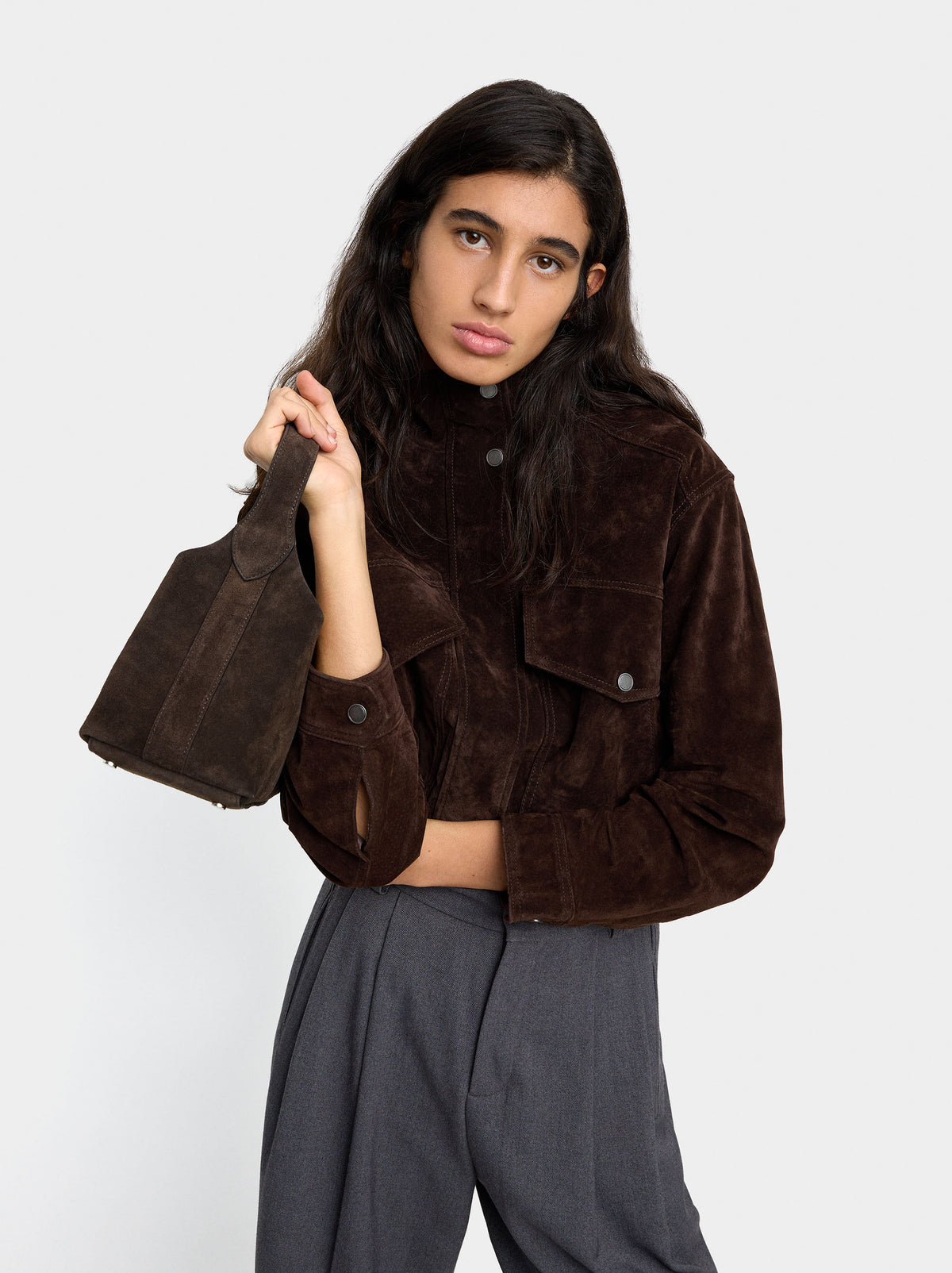 Suede Bucket Bag