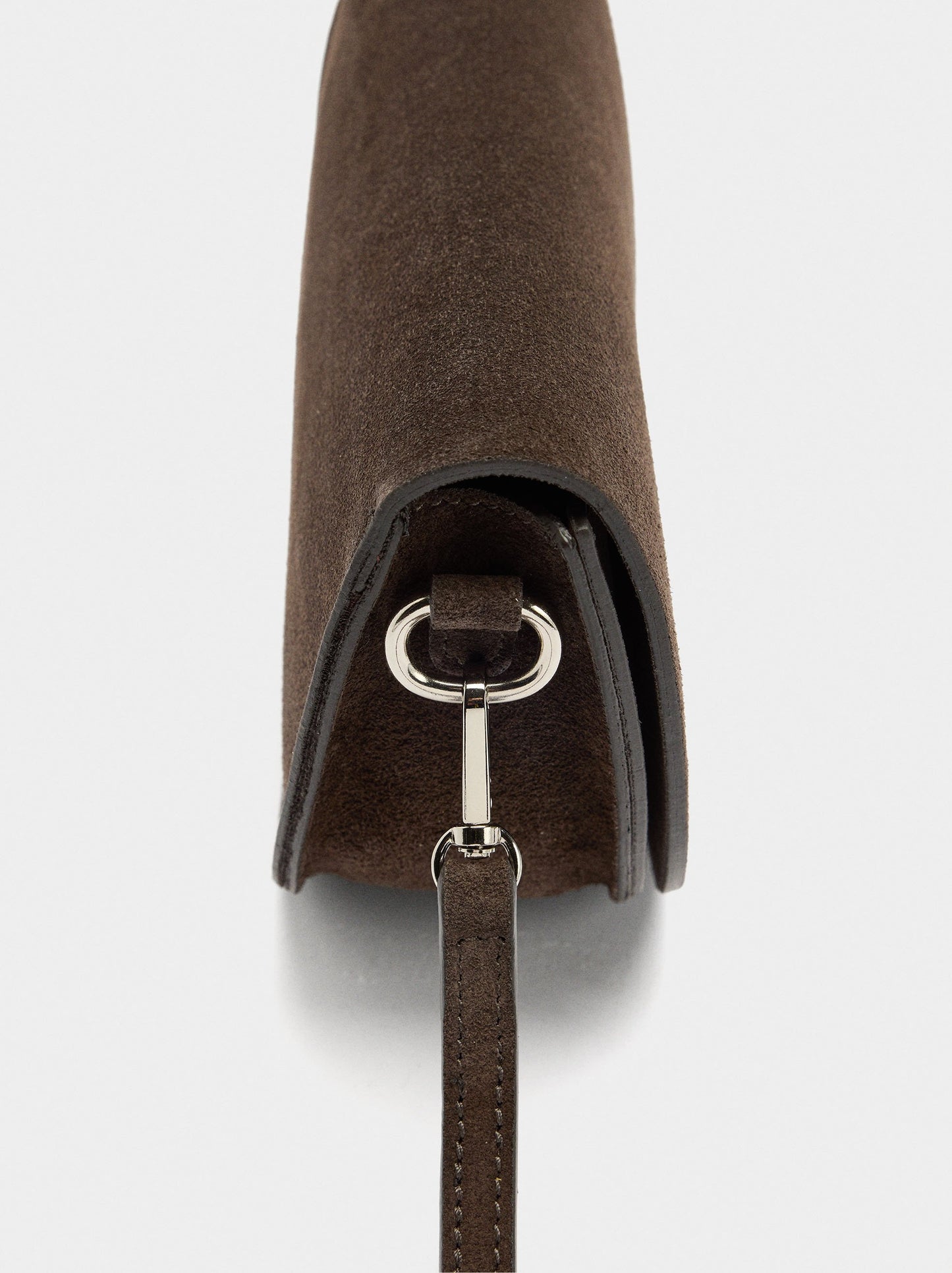 Suede Crossbody Bag With Flap