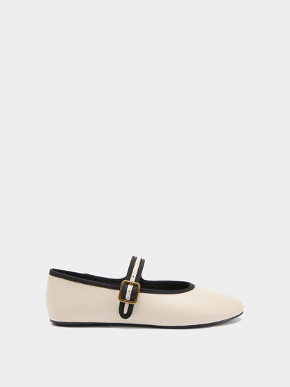 Ballet Flats With Strap And Buckle