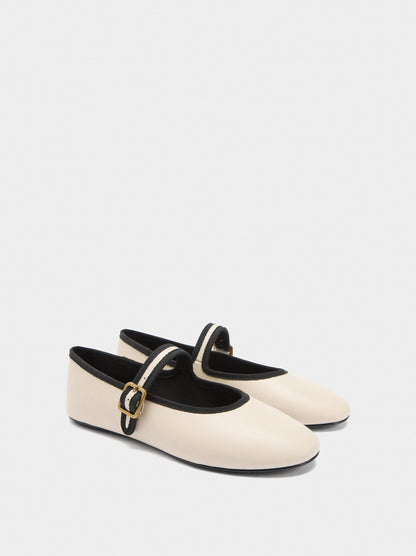 Ballet Flats With Strap And Buckle