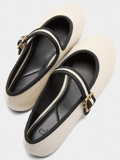 Ballet Flats With Strap And Buckle