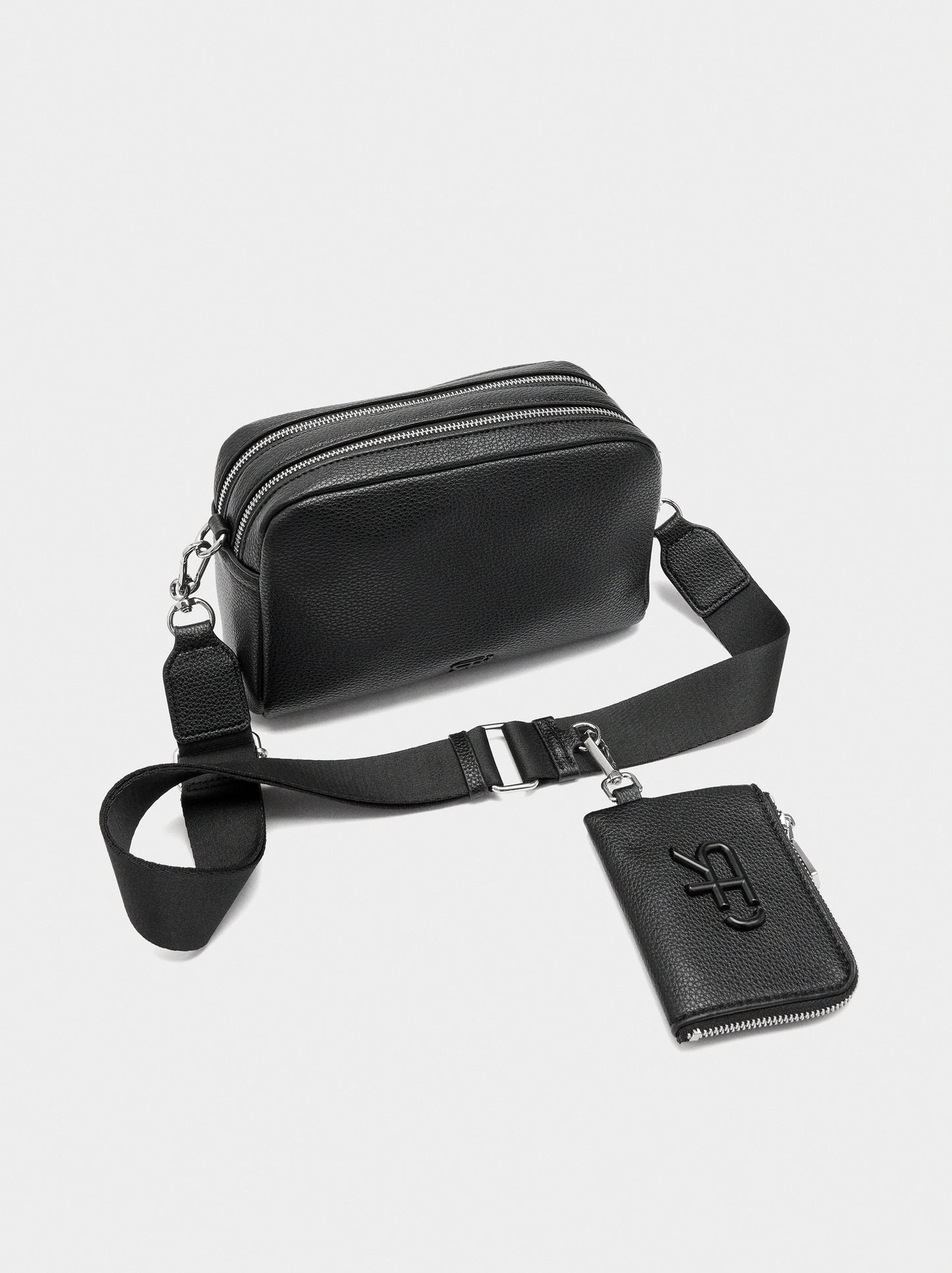 Crossbody Bag Double Closure And Pendant