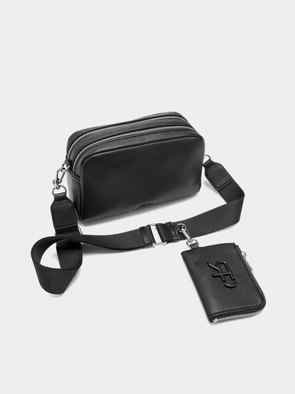 Crossbody Bag Double Closure And Pendant