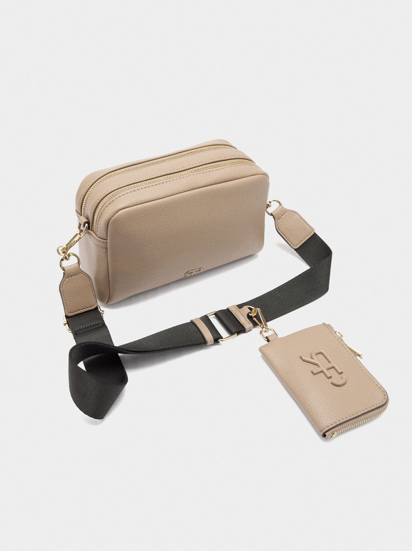 Crossbody Bag Double Closure And Pendant