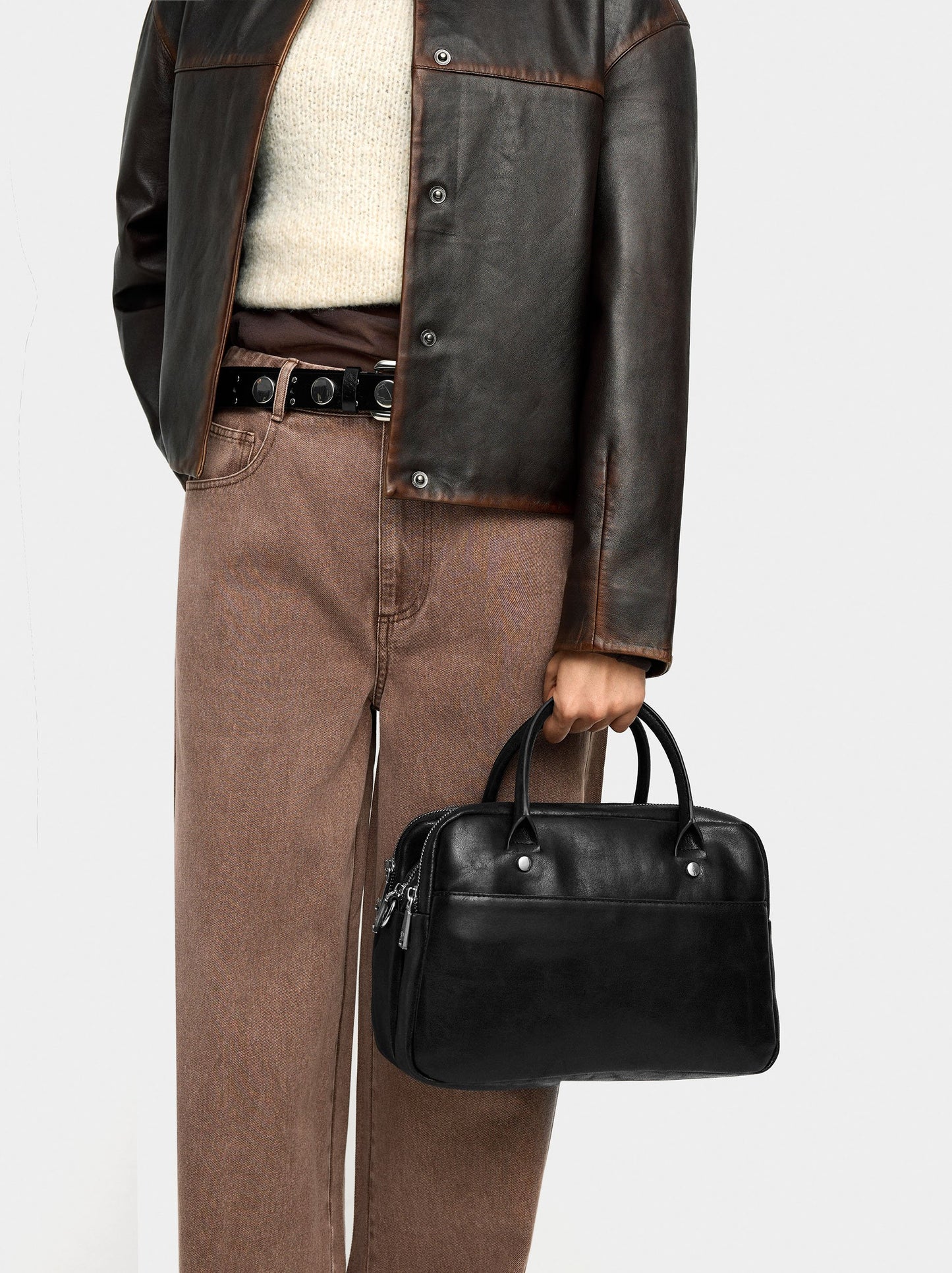 Bowling Bag With Cracked Effect