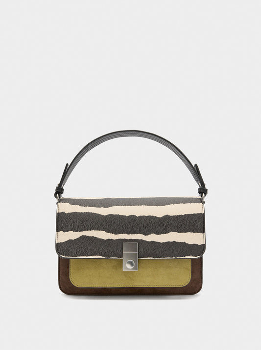 Animal Printed Crossbody Bag With Flap