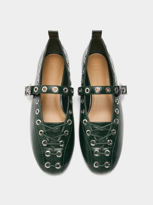 Ballet Flats Braided With Studs