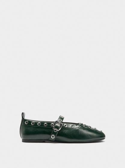 Ballet Flats Braided With Studs
