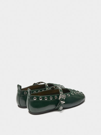 Ballet Flats Braided With Studs