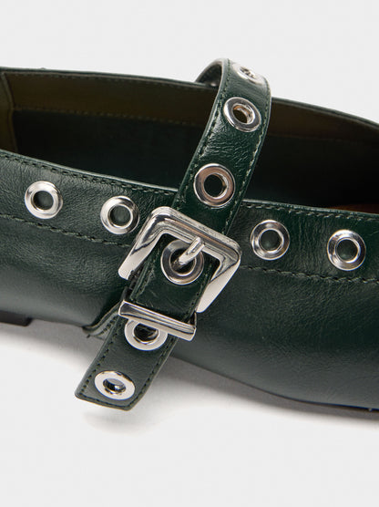 Ballet Flats Braided With Studs