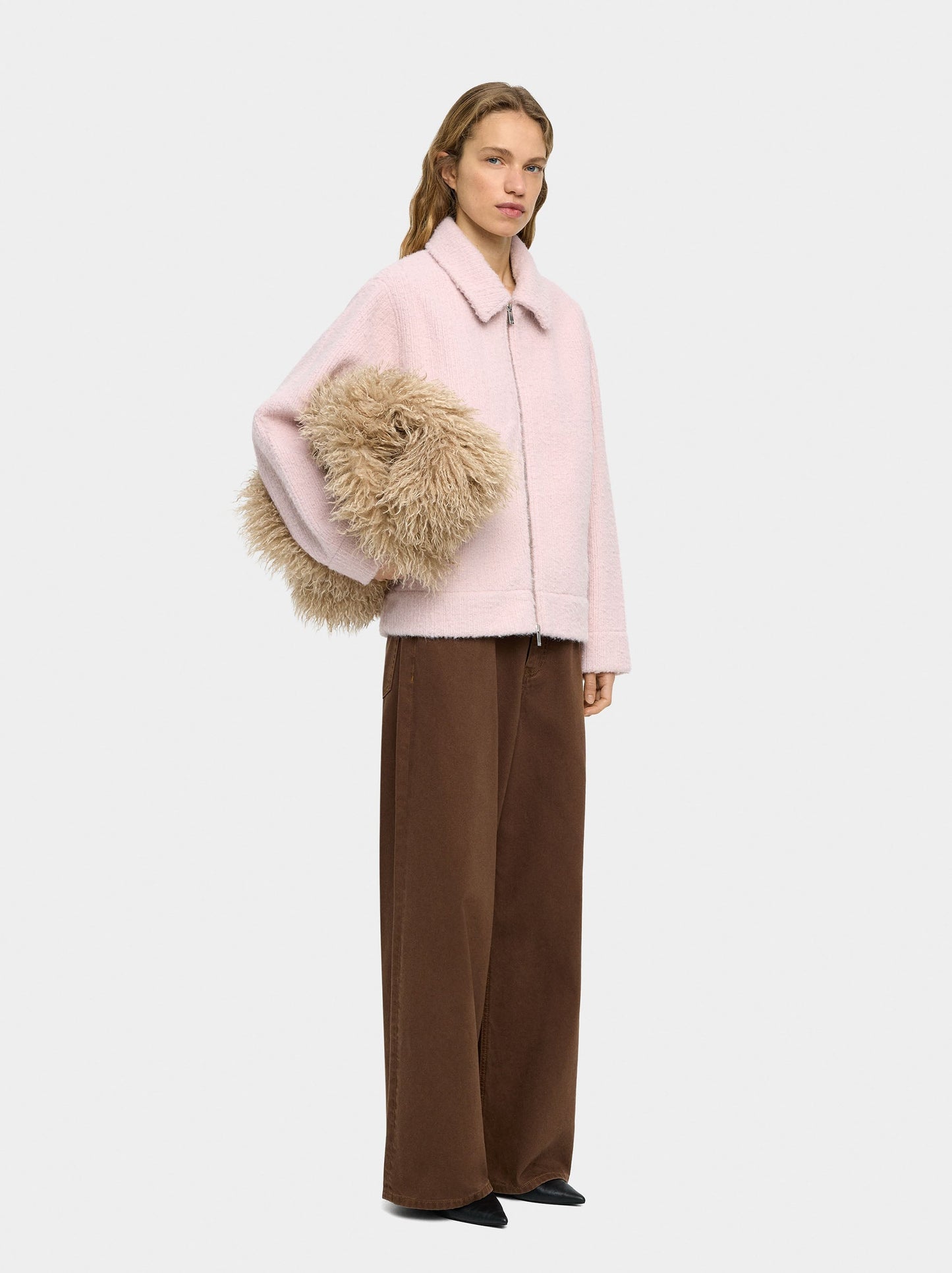 Coat With A Ribbed Texture