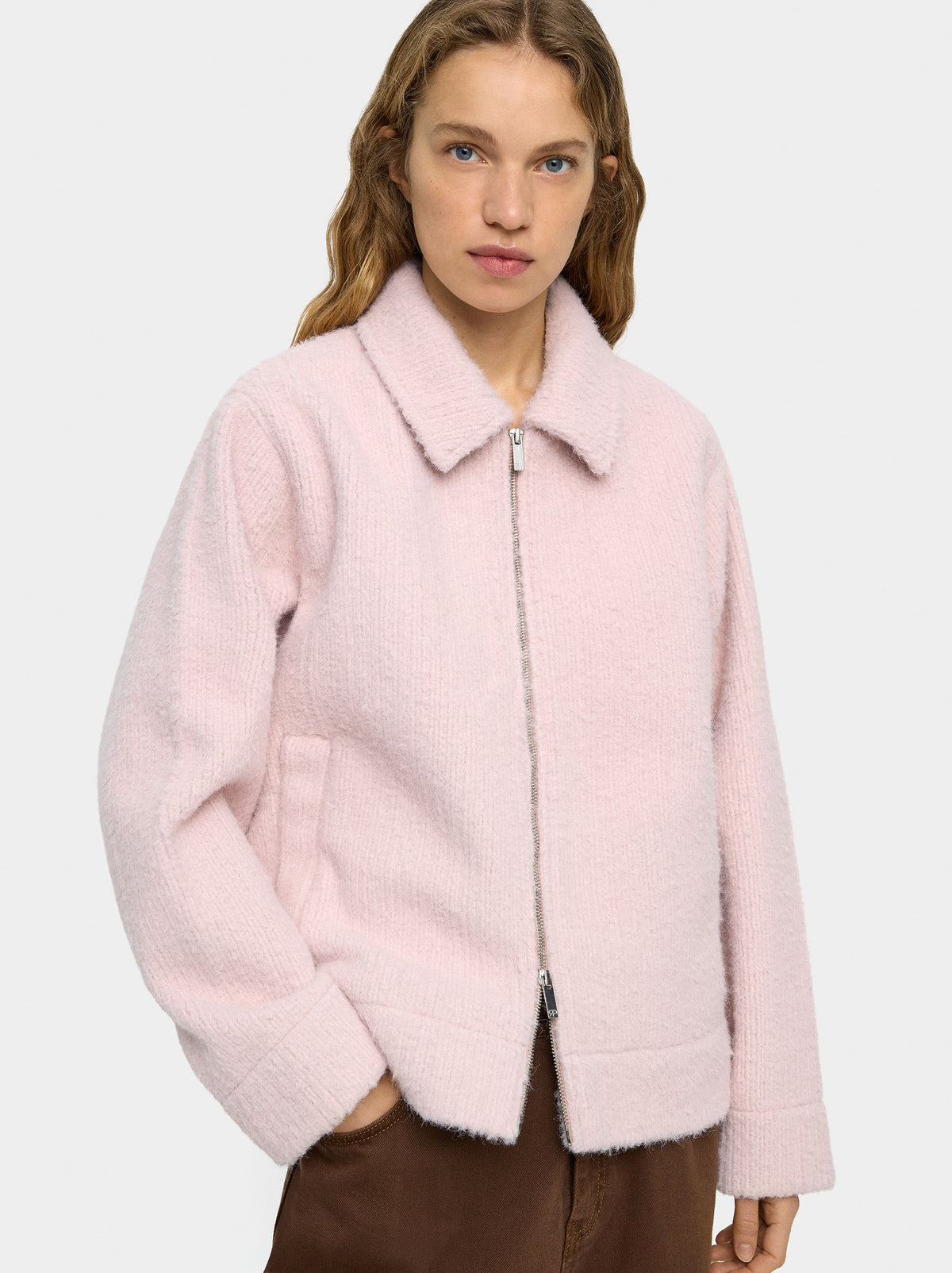Coat With A Ribbed Texture