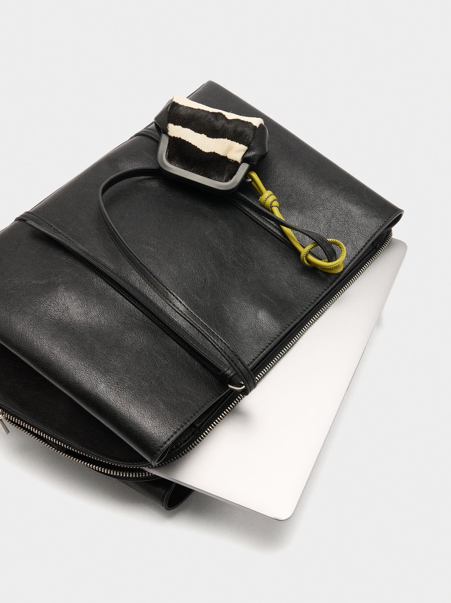 13" Laptop Bag With Leather Shoulder Strap