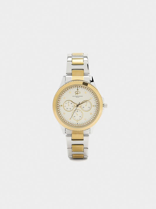 Bicolor Watch With Stainless Steel Bracelet