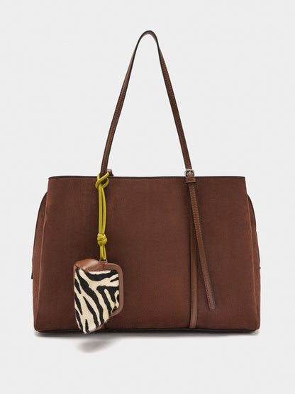 13" Laptop Bag With Leather Shoulder Strap