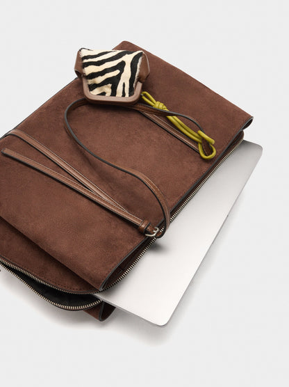 13" Laptop Bag With Leather Shoulder Strap