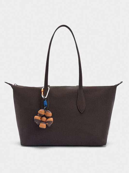 Shopper Bag With Soft Texture With Pendant