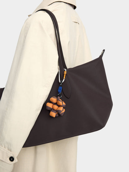 Shopper Bag With Soft Texture With Pendant