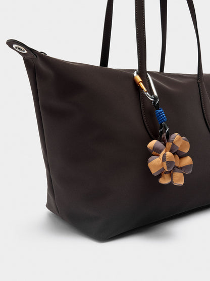 Shopper Bag With Soft Texture With Pendant